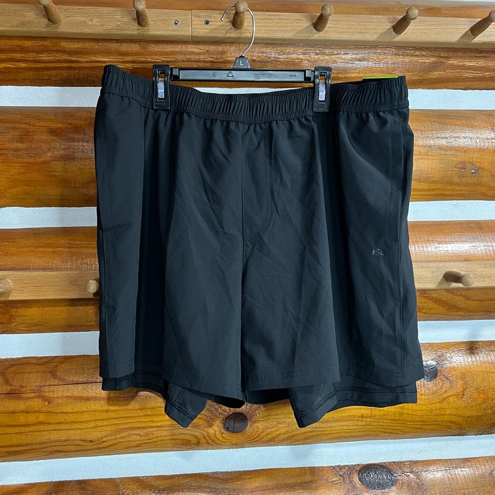 DSG Men's‎ Black Athletic Agility 2n1 5" inseam Shorts XL